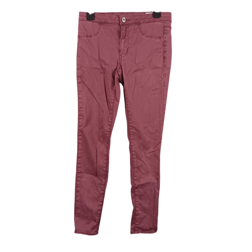 American Eagle Outfitters AEO Sateen Extreme Legging Super Stretch Maroon Pants